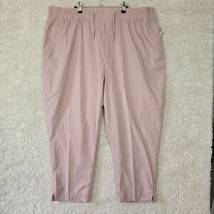 Old Navy Womens Pants Size 3X Pink Stretch‎ Tech Drawstring Phone Pocket